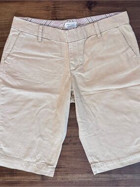 American Eagle Outfitters Beige Khaki Shorts with Plaid Lining